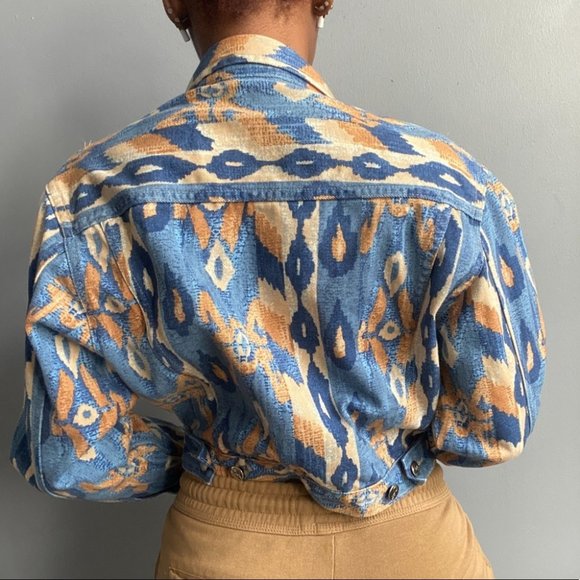 Abstract Patten Jean Jacket - Picture 2 of 6